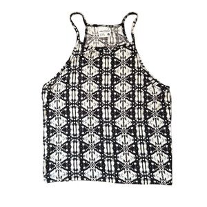 Full Tilt Black and White Patterned Tank Top